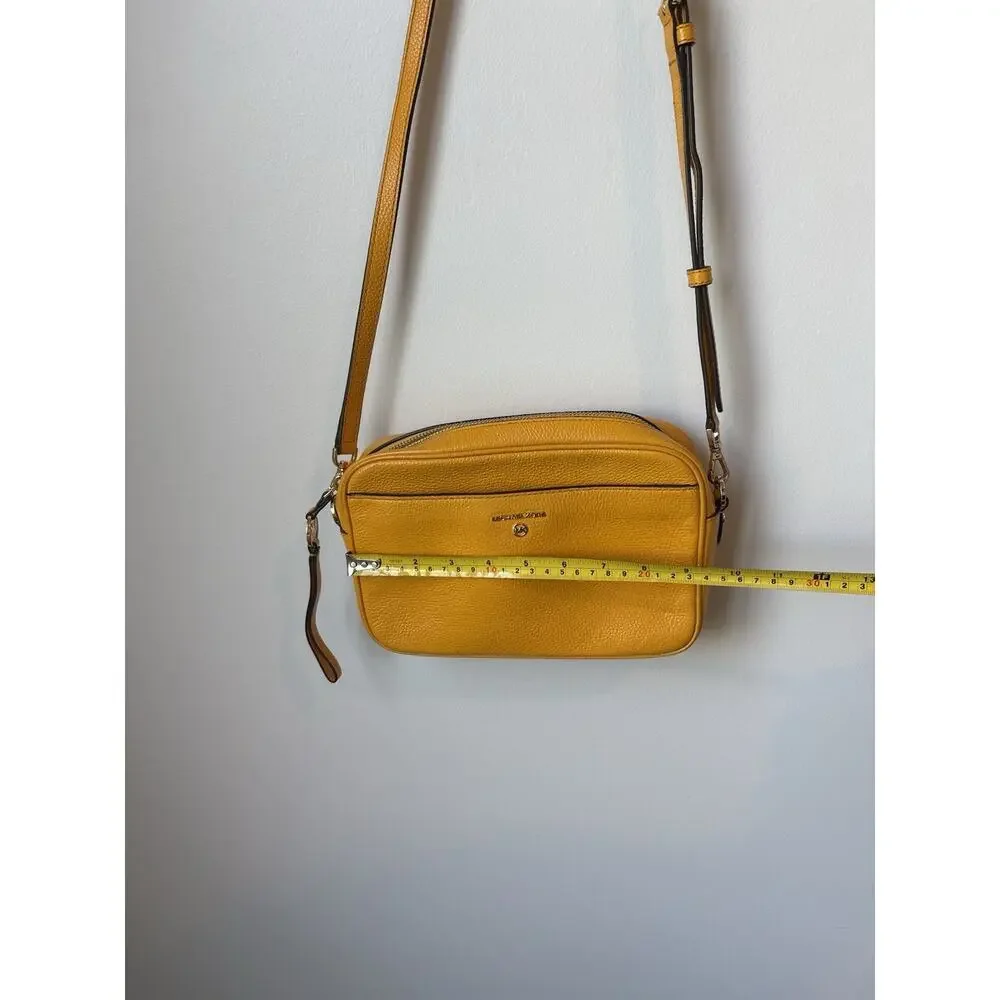 Michael Kors Jet Set Charm East West Camera Crossbody Yellow Leather Purse